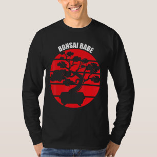 Camiseta Bonsai Babe Japonês Árvore Zen Gardening Retro