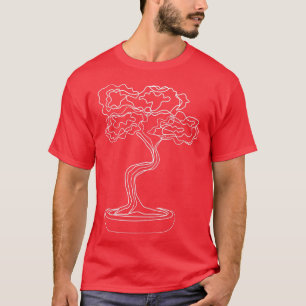 Camiseta Bonsai Motif Hand Drawn Tree Zen Line Art Drawing