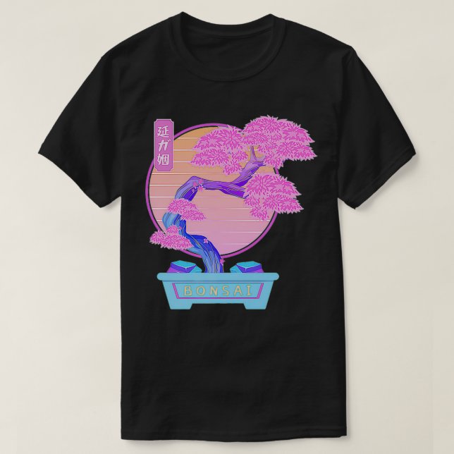 Camiseta Bonsai Tree Aestic Vaporwave Retrowave Style Rua (Frente do Design)