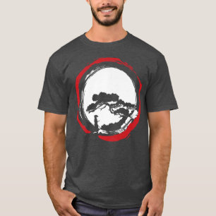 Camiseta Bonsai Tree Circle Japonês Meditação de Arte Samur