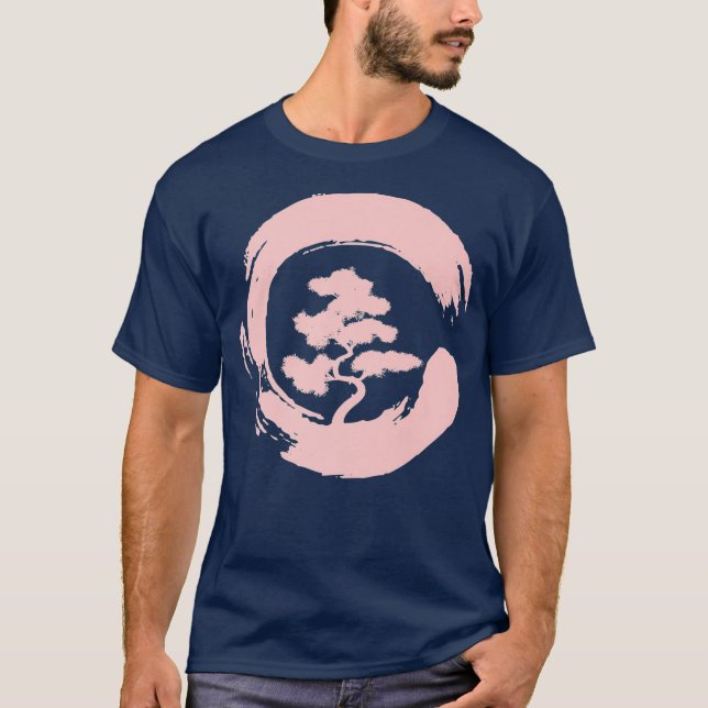 Camiseta Bonsai Tree in Enso Circle Japonês presente Zen (Frente)