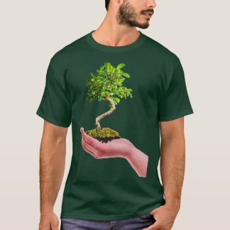 Camiseta Bonsai Tree in hand Tree Nature white background