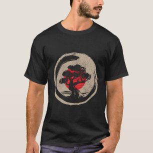 Camiseta Bonsai Tree Japonês Flag Zen Bonsai