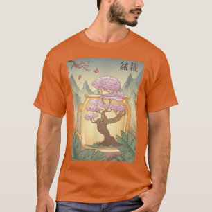 Camiseta Bonsai Tree Japonês Sakura Cereja Flor Ae