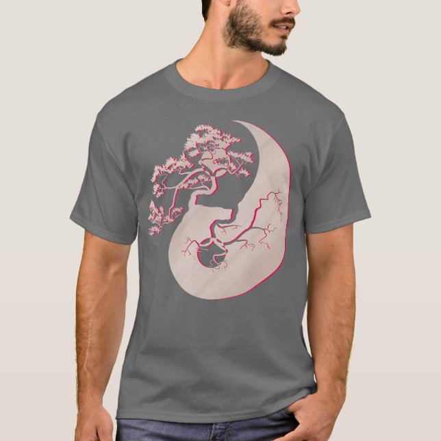 Camiseta Bonsai Tree Japonês Tradição Yin Yang Zen Yoga (Frente)