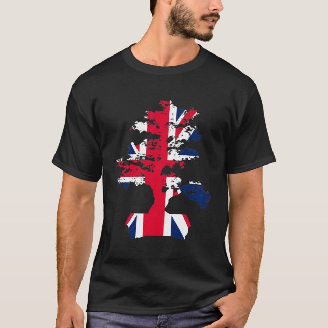 Camiseta Bonsai Tree UK Flag Graphic Bonsai Mud Men Women (Frente)