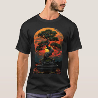 Camiseta Bonsairee Sunset Art Zen Japanese Gardenranquil Na