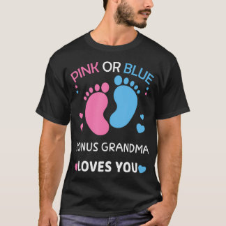 Camiseta Bônus Cor-De-Rosa Ou Azul A Vovó Te Ama A Revelaçã
