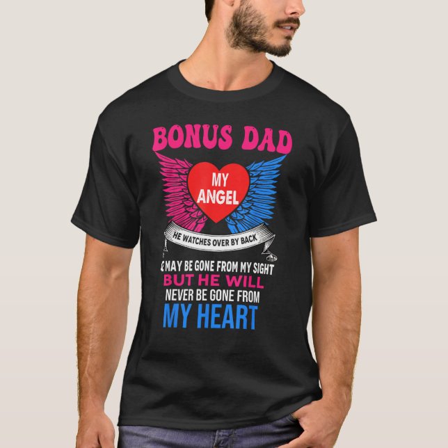 Camiseta Bonus Dad My Angel He Watches Over My Back He May  (Frente)