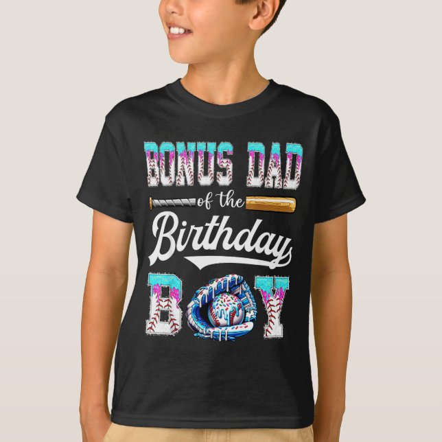 Camiseta Bonus Dad Of The Birthday Boy Baseball Ice Cream D (Frente)