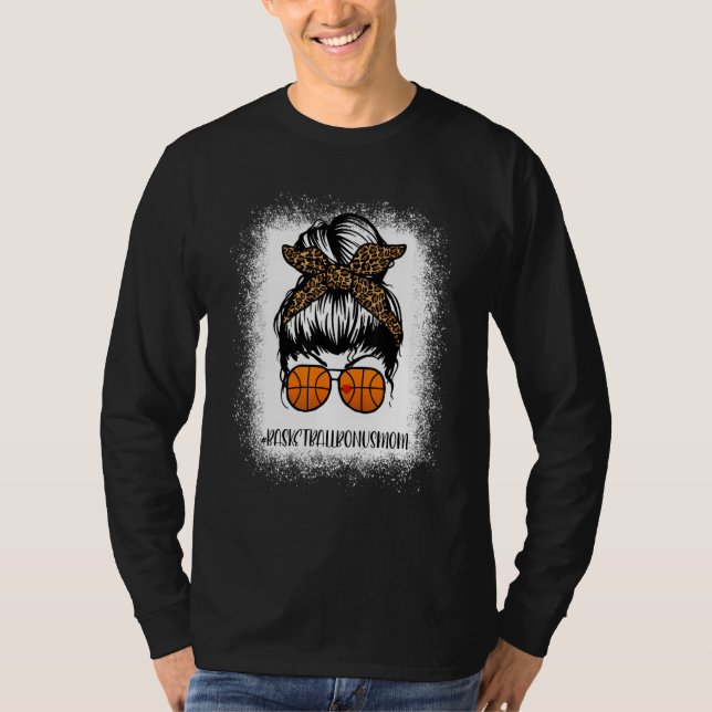 Camiseta Bônus de Basquete Sangrado Mãe Vida Leopardo Mensa (Frente)