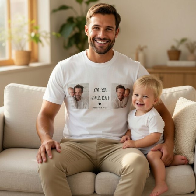 Camiseta Bônus de Pai Foto Personalizada  (Criador carregado)