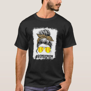 Camiseta Bônus de Softball Sangrado Mãe Vida Leopardo Men