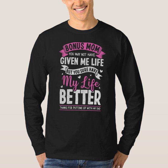 Camiseta Bonus Feliz Mãe Stepmama Por Filha. (Frente)