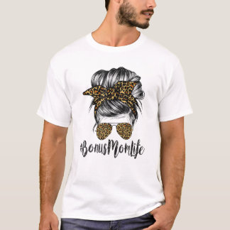 Camiseta Bonus Mãe Cabelo de Vida Bandana Óculos Leopardo M