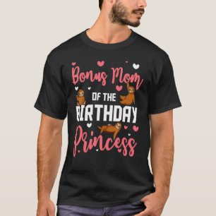 Camiseta Bonus Mãe Da Princesa Aniversário Sloth Bday Cele