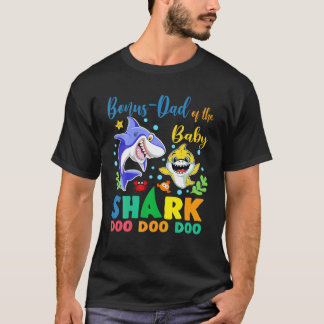 Camiseta Bônus-Pai Do Aniversário Tubarão Azul Amarelo Do