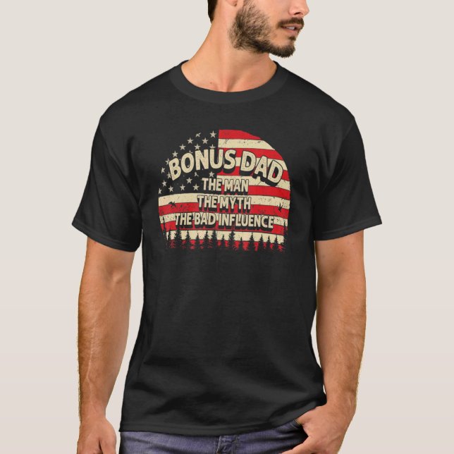 Camiseta Bônus Pai O Homem O Mito A Má Influência Dos Homen (Frente)
