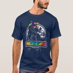 Camiseta Bônus Tie Dye Momsaurus Mãe Dinossauro Rex Maripos