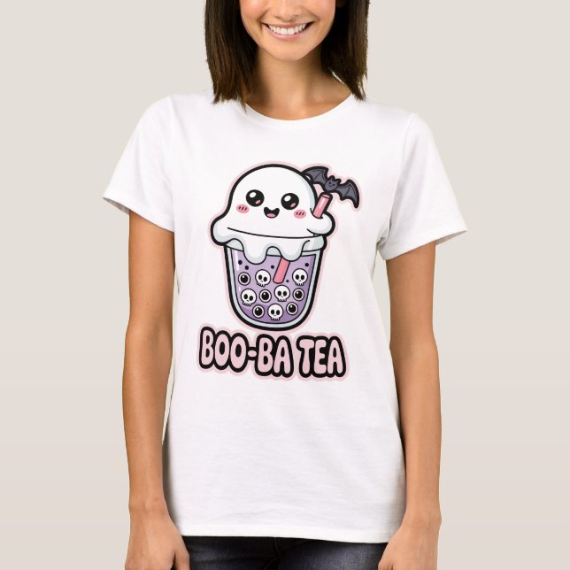 Camiseta Boo-Ba Tea Funny Ghost Boba T-Shirt | Cute Kawaii (Frente)