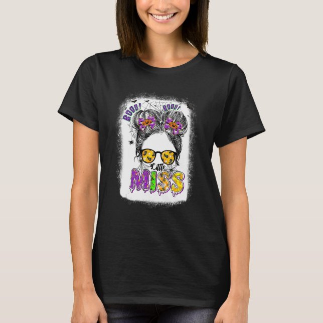Camiseta Boo Back To School Little Miss Messy Bun Girls Kid (Frente)