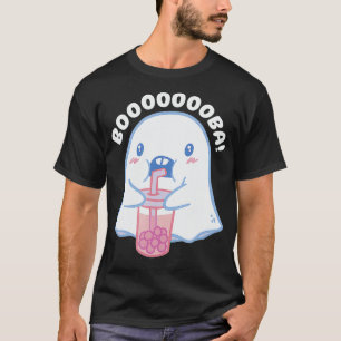 Camiseta Boo Bebendo Boba Tea Funny Ghost Halloween Costum