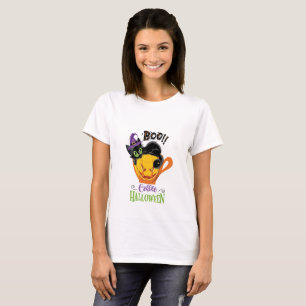 Camiseta Boo Black Cat, Assustador Pumpkin Café Halloween
