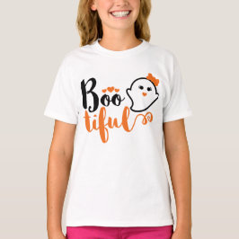 Camiseta Boo Bonito Fantasma Bonito Dizendo Halloween