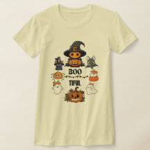 Boo Bonito Figurino de Halloween - Diversão Boo T-