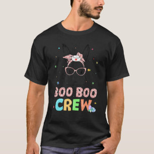 Camiseta Boo Boo Crew Bunny Enfermeira Páscoa Vida Vidro-Le