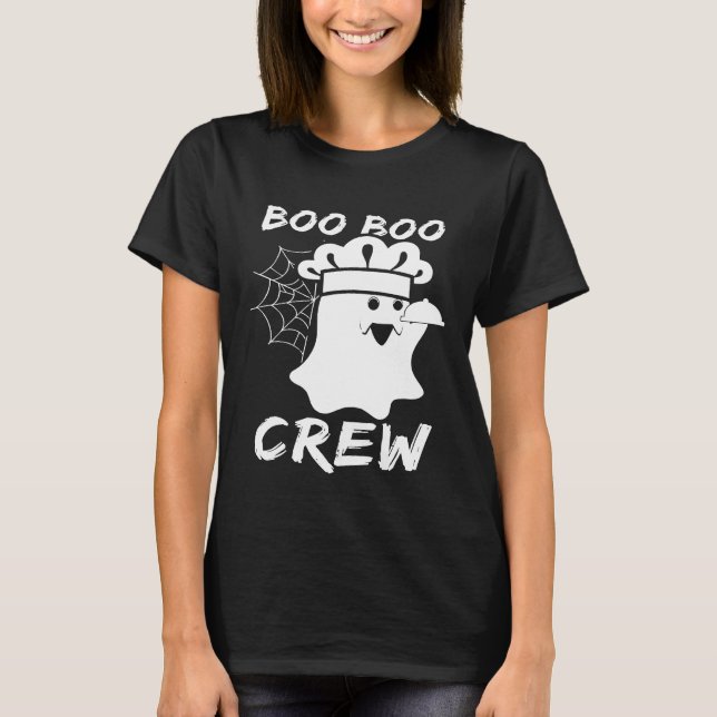 Camiseta Boo Boo Crew Chef Fantasma de Halloween (Frente)