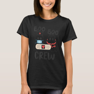 Camiseta Boo Boo Crew Enfermeira Engraçada Fantasma Em Másc
