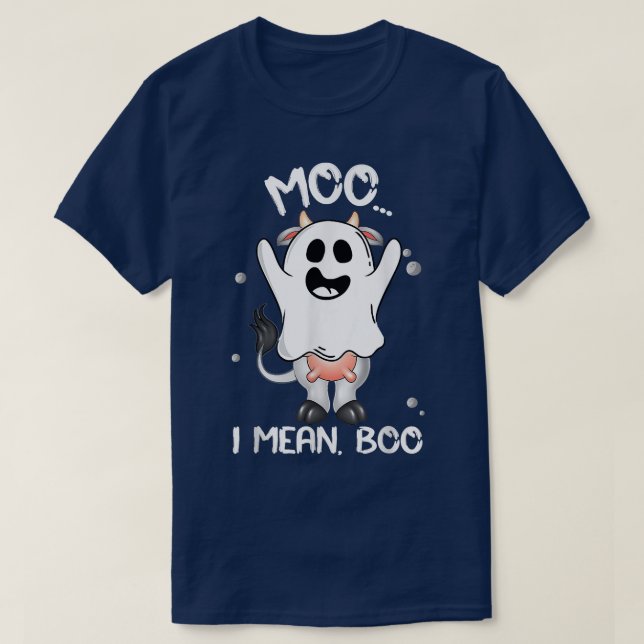Camiseta Boo Boo Crew Ghost Cow Moo I Significa Boo Farmer  (Frente do Design)