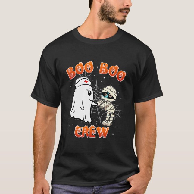 Camiseta Boo Boo Crew Ghost Doctor Paramedic EMT Nurse Hall (Frente)