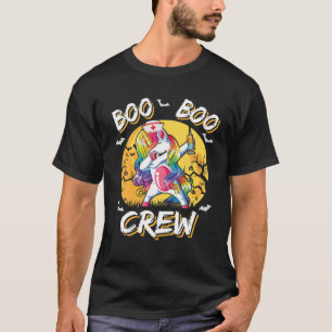 Camiseta Boo Boo Crew Ghost Enfermeira Unicorn Halloween Cu