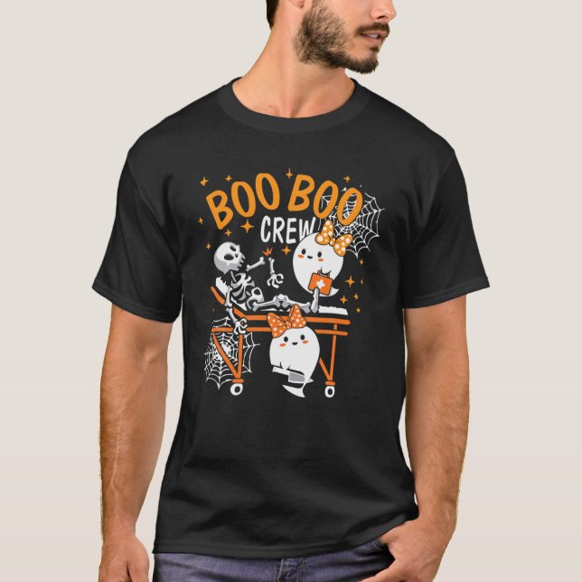 Camiseta Boo Boo Crew Ghost Médico Paramédico Enfermeiro es (Frente)