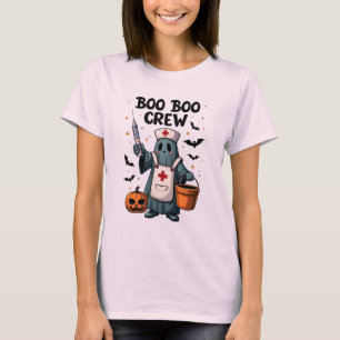 Camiseta Boo Boo Crew Halloween Enfermeira Fantasma Design