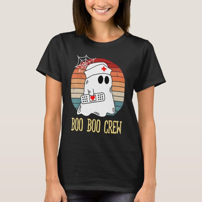 Camiseta Boo Boo Crew Nurse Ghost  Halloween Costume 1 (Frente)
