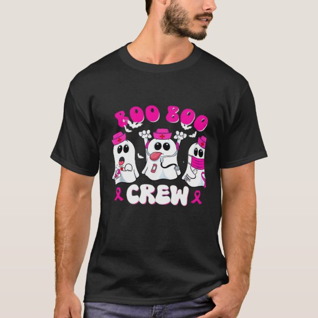 Camiseta Boo Boo Crew Nurse Halloween Costume Ghost Breast  (Frente)