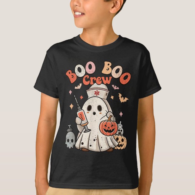 Camiseta Boo Boo Crew Nurse Medical Halloween Costume  (Frente)