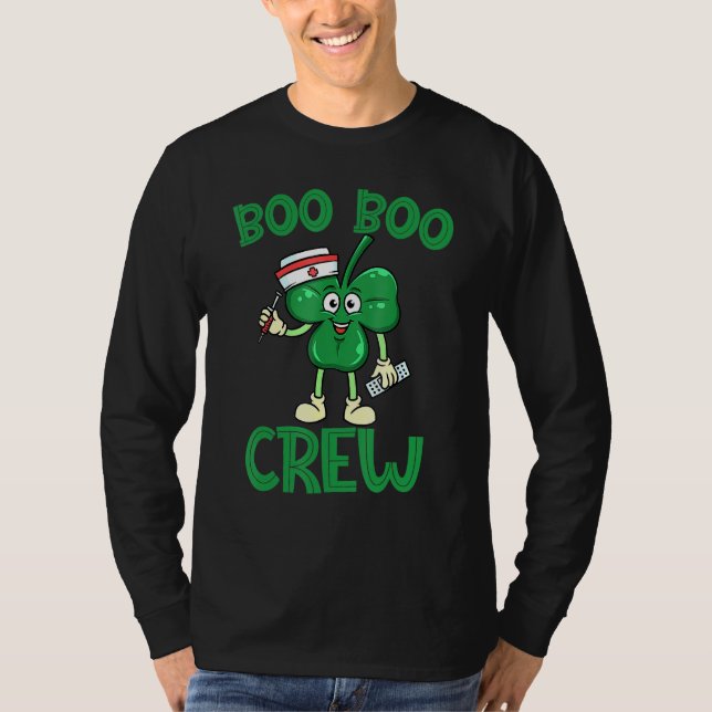 Camiseta Boo Boo Crew Nurss Rua Patrick S Day Lucky Shamroc (Frente)