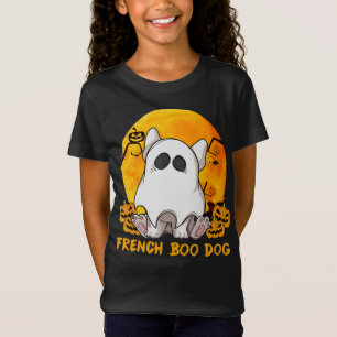 Camiseta Boo Bulldog com Pumpkin Spider e Lua
