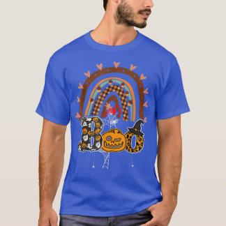 Camiseta Boo com aranhas e arco-íris 2 do Hat Halloween