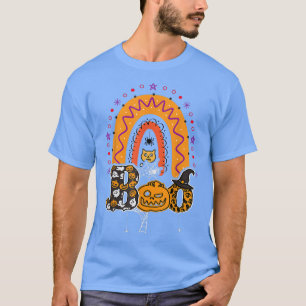 Camiseta Boo com aranhas e arco-íris 2 do Hat Halloween