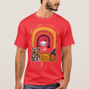 Camiseta Boo com aranhas e arco-íris 2 do Hat Halloween