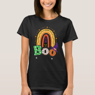 Camiseta Boo Com Aranhas E Chapéu De Bruxa Halloween Arco-í