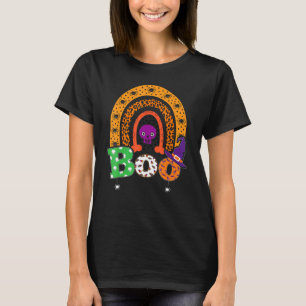 Camiseta Boo Com Aranhas E Chapéu De Bruxa Halloween Arco-í