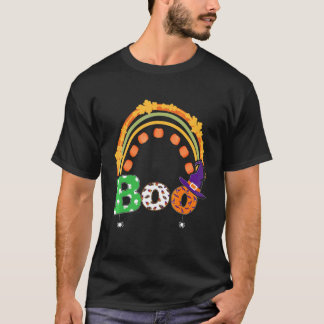 Camiseta Boo Com Aranhas E Chapéu De Bruxa Halloween Arco-í