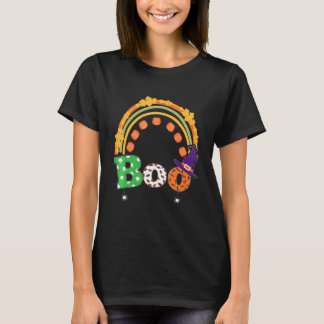 Camiseta Boo Com Aranhas E Chapéu De Bruxa Halloween Arco-í