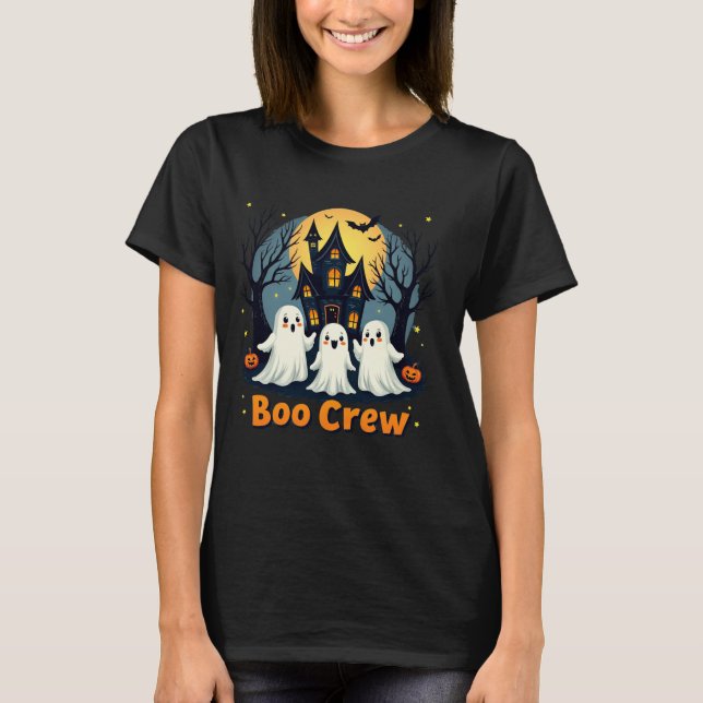 Camiseta Boo Crew Ghost Kids Halloween Tee (Frente)